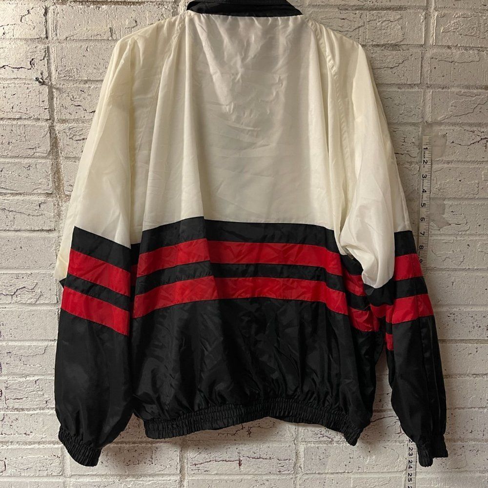 Vintage 90s Retro Online Red Striped Wind Breaker Jacket Large - Picture 7 of 11